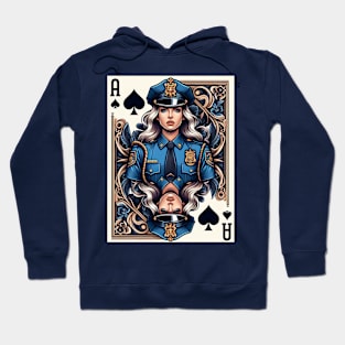 Policeman Playing Card Ace of Spades Hoodie